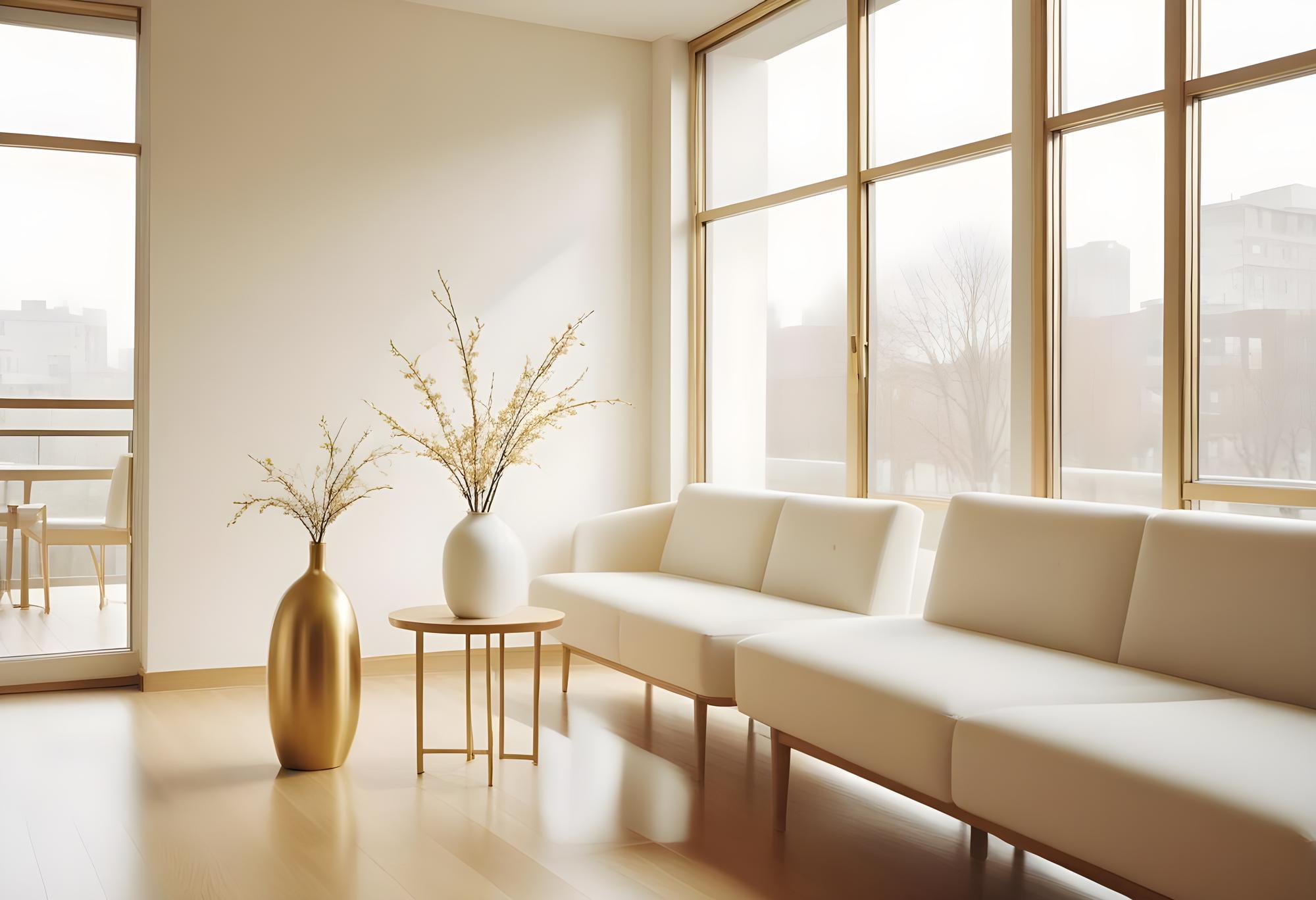 Interior living modern cu lumină naturală